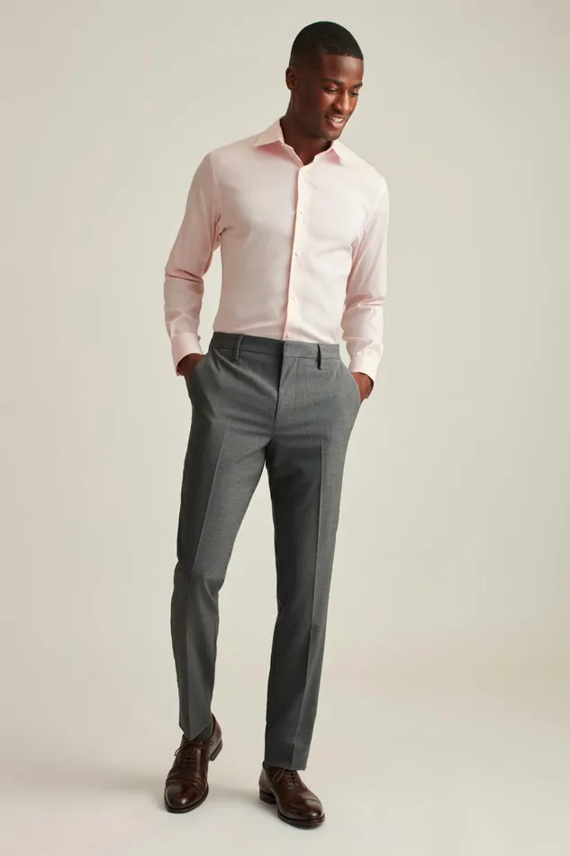 Men Business Casual Shirts Bonobos Jetsetter Stretch Dress Shirt Pink Mini Gingham