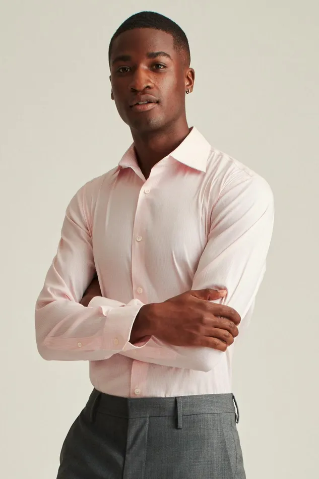 Men Business Casual Shirts Bonobos Jetsetter Stretch Dress Shirt Pink Mini Gingham