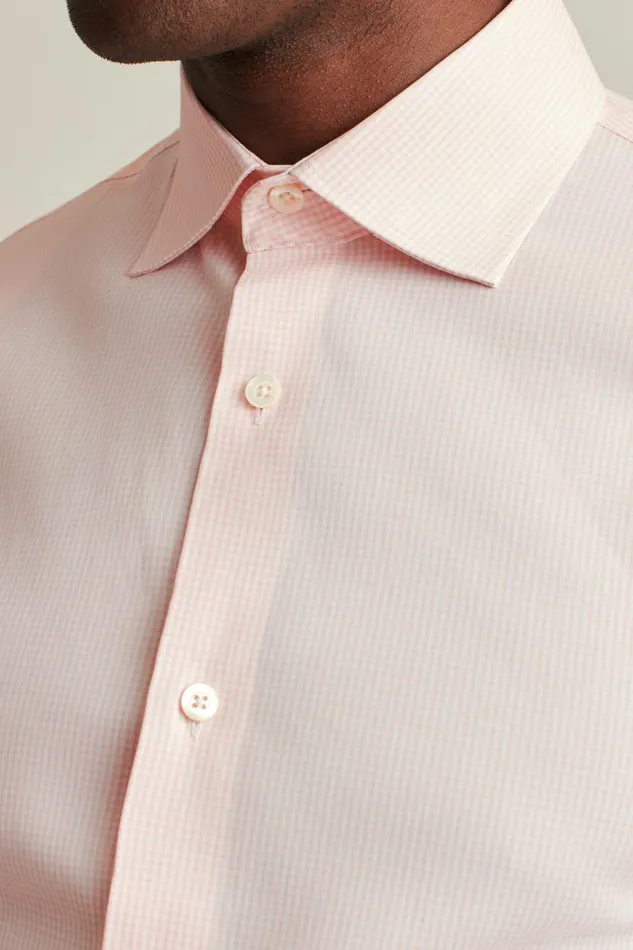 Men Business Casual Shirts Bonobos Jetsetter Stretch Dress Shirt Pink Mini Gingham