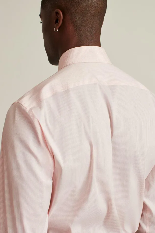 Men Business Casual Shirts Bonobos Jetsetter Stretch Dress Shirt Pink Mini Gingham
