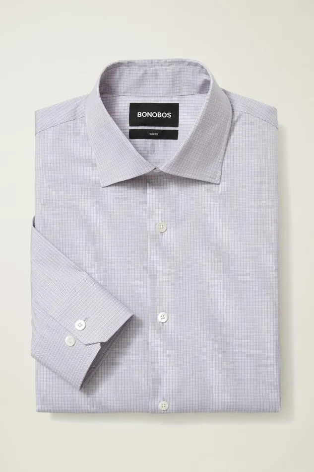 Men Business Casual Shirts Bonobos Jetsetter Stretch Dress Shirt Purple Rutlan Plaid