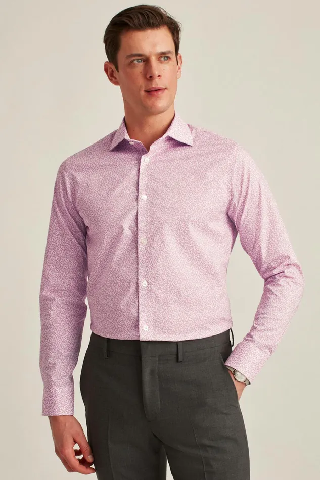 Men Business Casual Shirts Bonobos Jetsetter Stretch Dress Shirt Rose Stain Floral