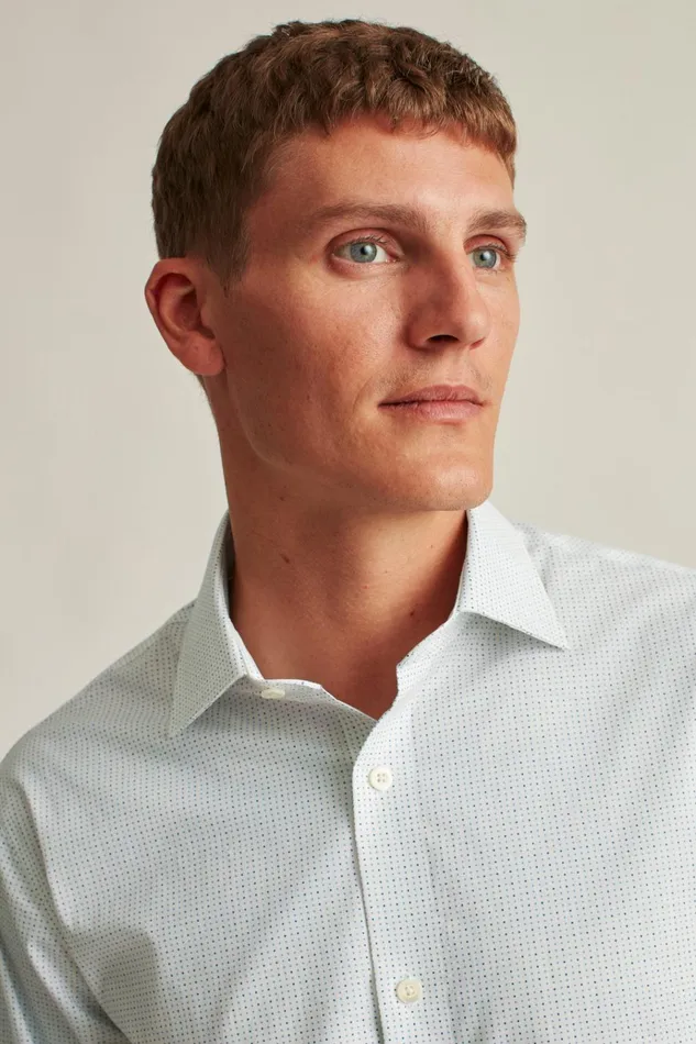 Men Business Casual Shirts Bonobos Jetsetter Stretch Dress Shirt Seabreeze Dot