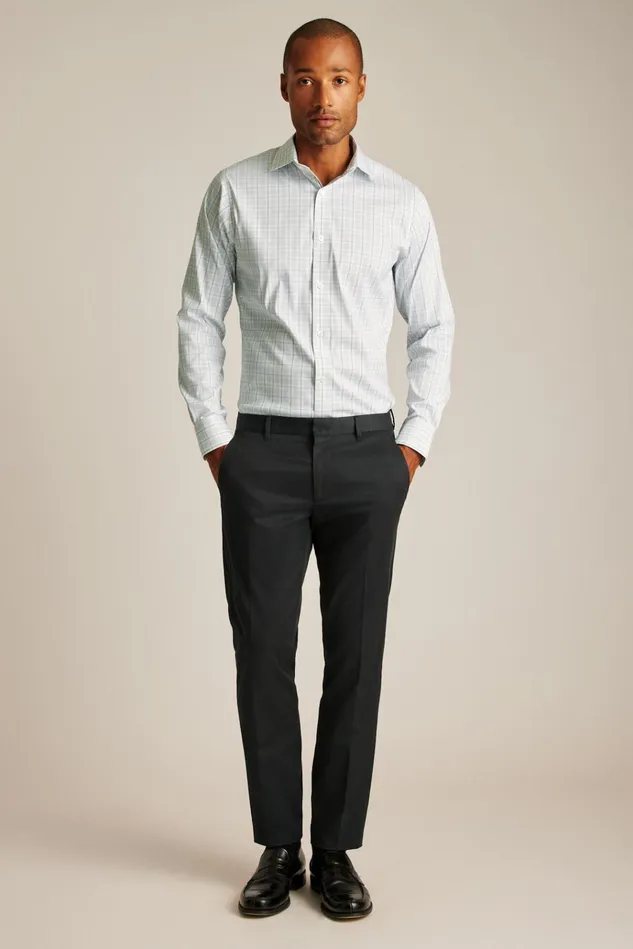 Men Business Casual Shirts Bonobos Jetsetter Stretch Dress Shirt Smoke Grey Plaid