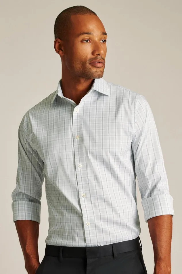 Men Business Casual Shirts Bonobos Jetsetter Stretch Dress Shirt Smoke Grey Plaid