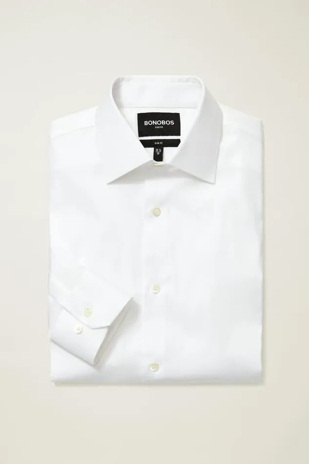 Men Business Casual Shirts Bonobos Jetsetter Stretch Dress Shirt White Textured Dobby