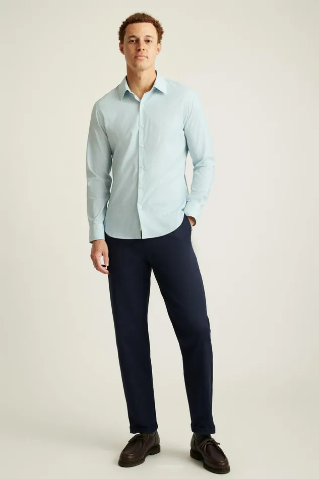Men Business Casual Shirts Bonobos Tech Button Down Shirt Blue Duo Geo