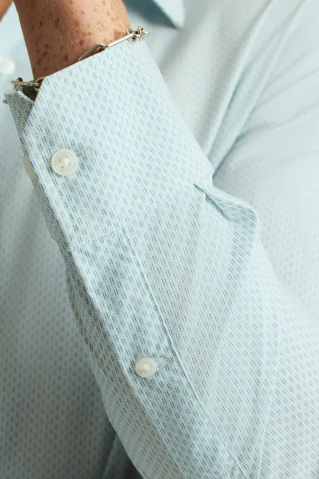 Men Business Casual Shirts Bonobos Tech Button Down Shirt Blue Duo Geo