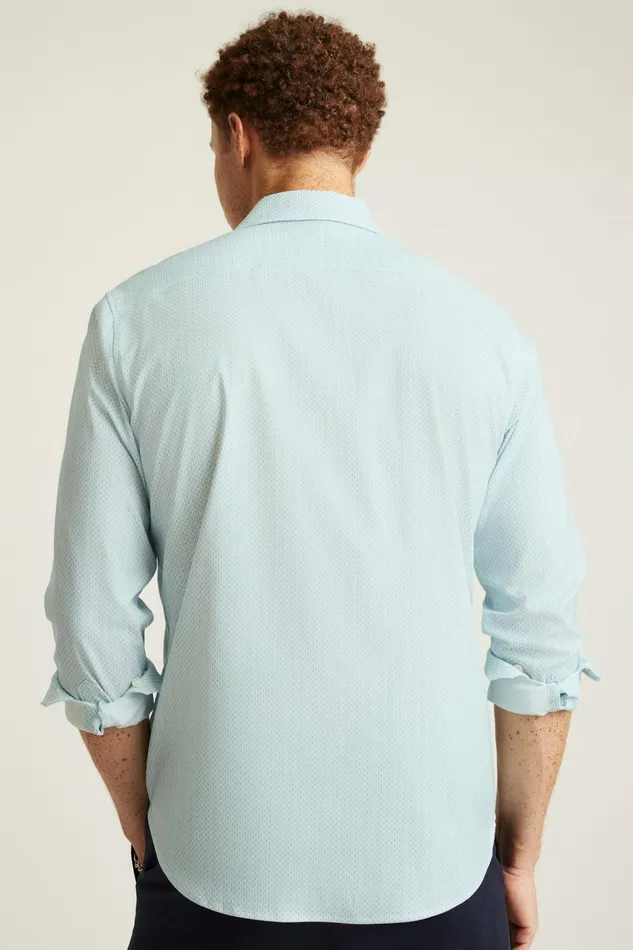 Men Business Casual Shirts Bonobos Tech Button Down Shirt Blue Duo Geo