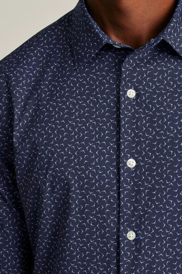 Men Business Casual Shirts Bonobos Tech Button Down Shirt Blue Gull Lake Geo