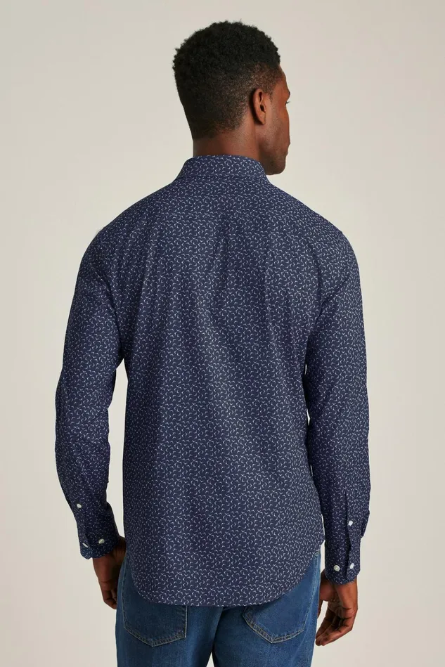 Men Business Casual Shirts Bonobos Tech Button Down Shirt Blue Gull Lake Geo