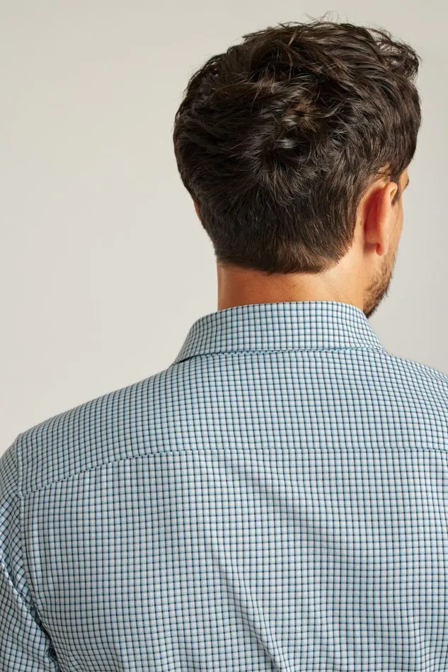Men Business Casual Shirts Bonobos Tech Button Down Shirt Blue Hughes Check