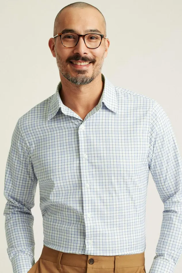 Men Business Casual Shirts Bonobos Tech Button Down Shirt Blue Multi Plaid