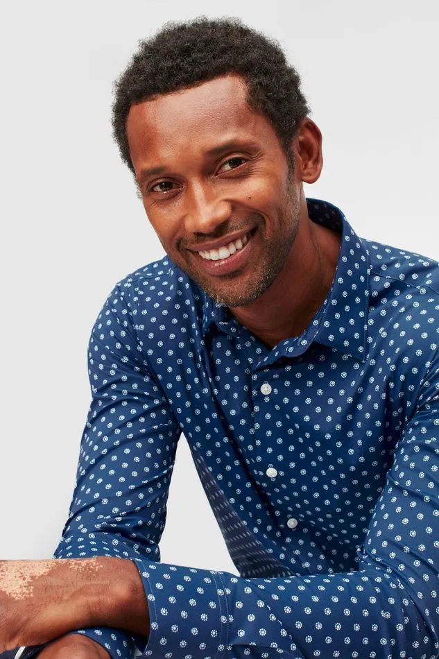 Men Business Casual Shirts Bonobos Tech Button Down Shirt Blue Spring Lake Floral