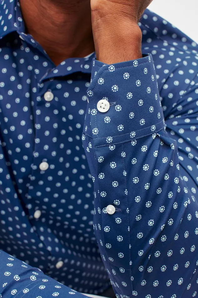 Men Business Casual Shirts Bonobos Tech Button Down Shirt Blue Spring Lake Floral