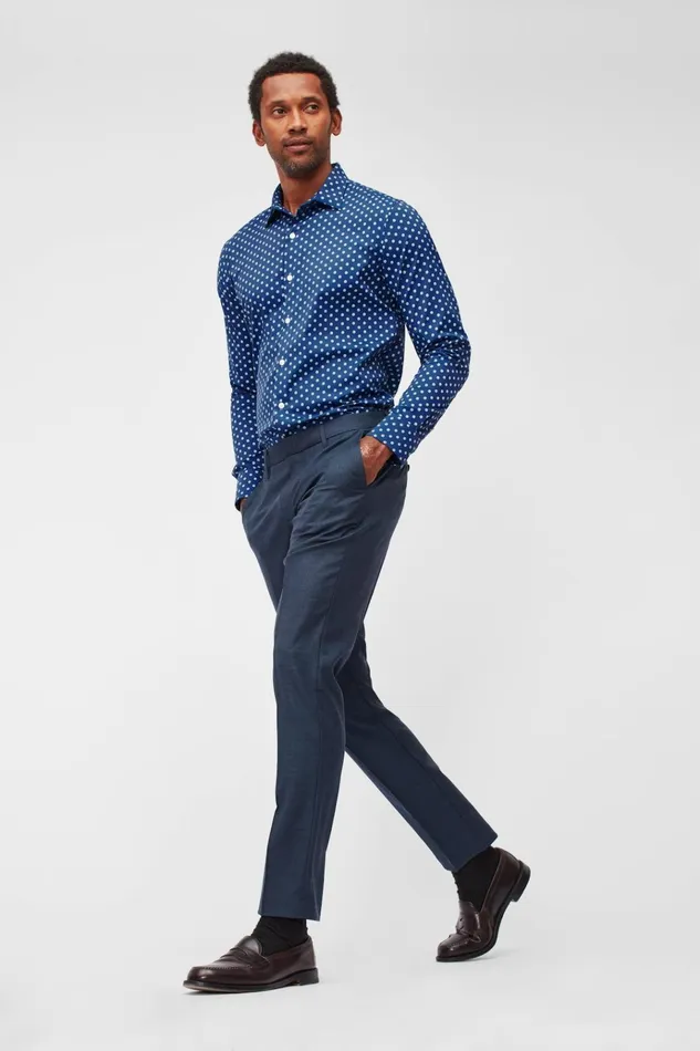 Men Business Casual Shirts Bonobos Tech Button Down Shirt Blue Spring Lake Floral