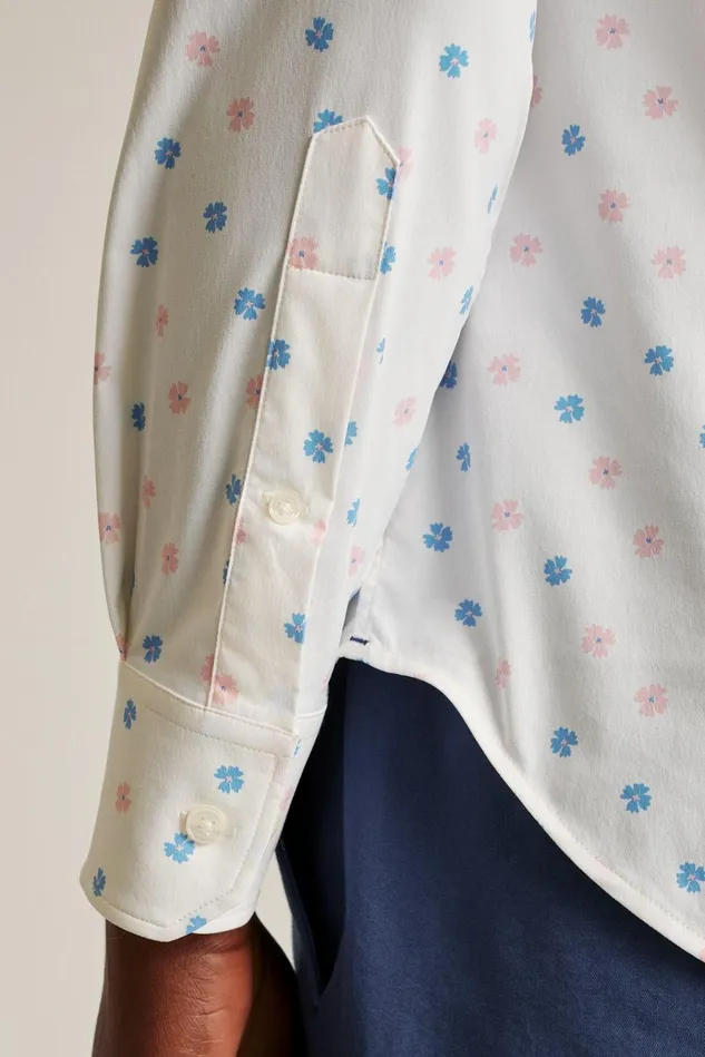Men Business Casual Shirts Bonobos Tech Button Down Shirt Cornflower Blue Rose Floral
