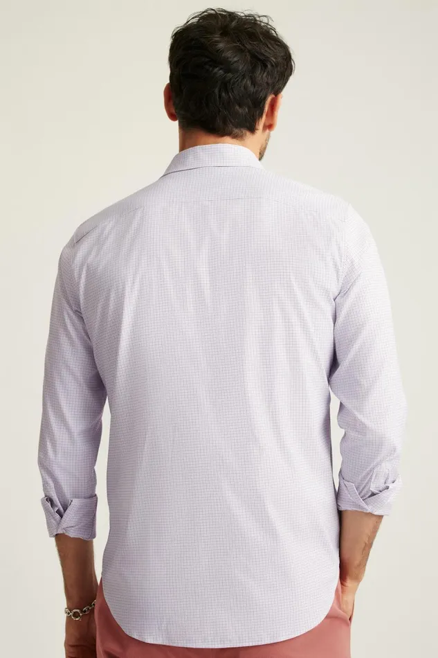 Men Business Casual Shirts Bonobos Tech Button Down Shirt Eggplant Plaid