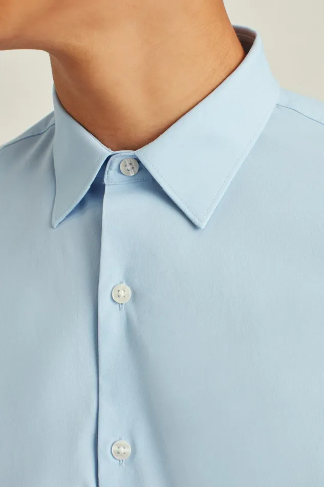 Men Business Casual Shirts Bonobos Tech Button Down Shirt Extended Sizes Light Blue
