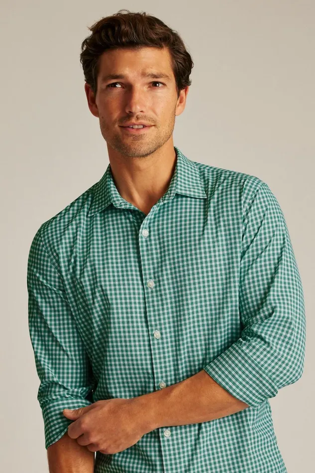 Men Business Casual Shirts Bonobos Tech Button Down Shirt Fern Plaid