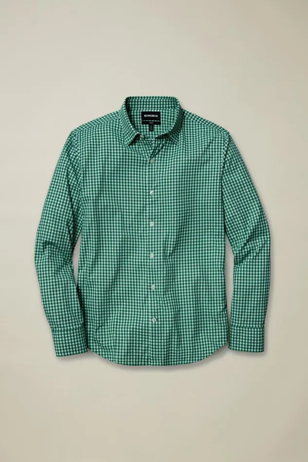 Men Business Casual Shirts Bonobos Tech Button Down Shirt Fern Plaid