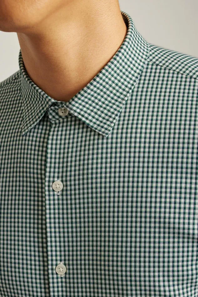 Men Business Casual Shirts Bonobos Tech Button Down Shirt Green Hughes Check