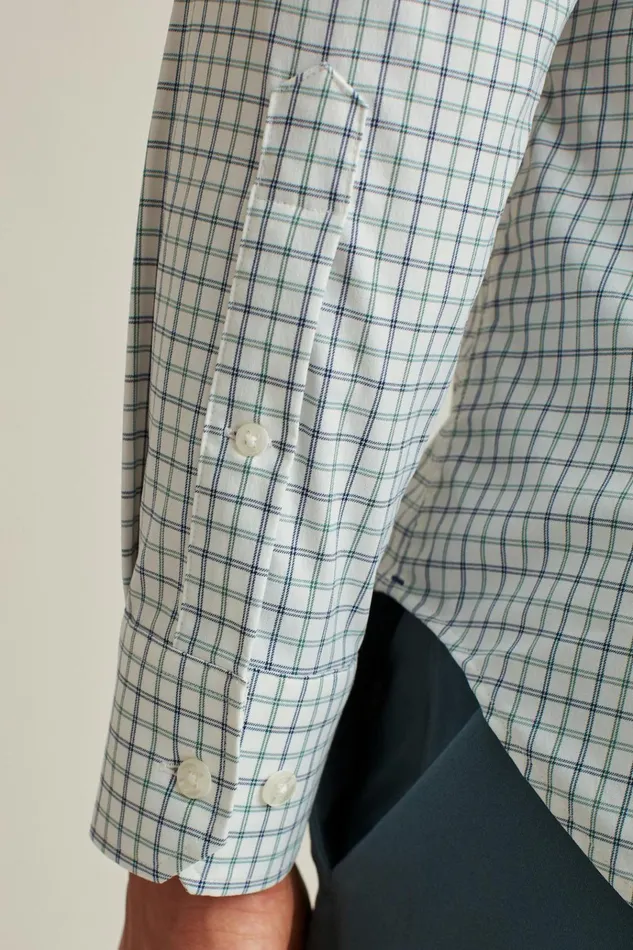 Men Business Casual Shirts Bonobos Tech Button Down Shirt Green Navy Tattersall