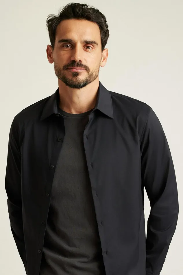 Men Business Casual Shirts Bonobos Tech Button Down Shirt Jet Black