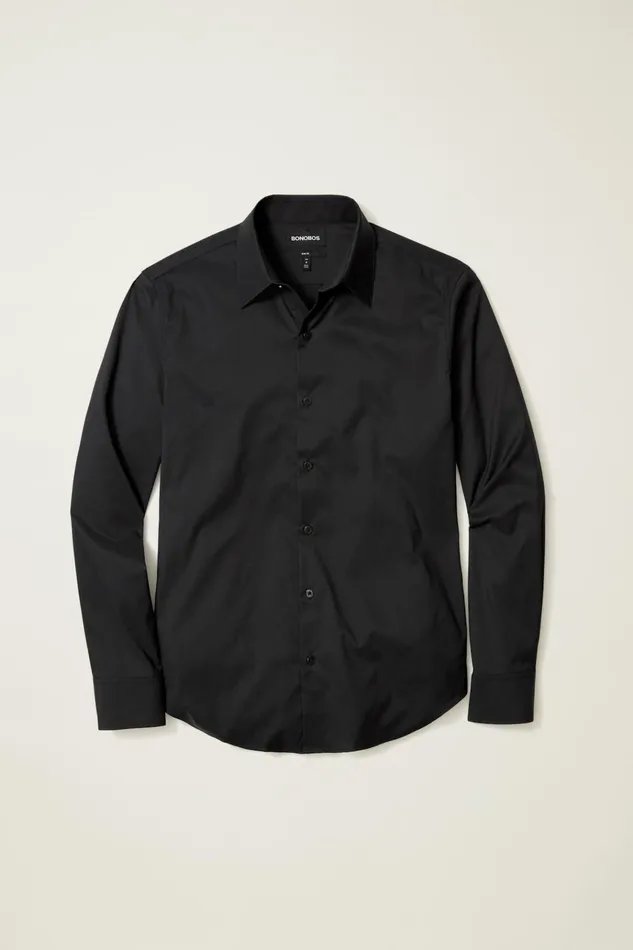 Men Business Casual Shirts Bonobos Tech Button Down Shirt Jet Black