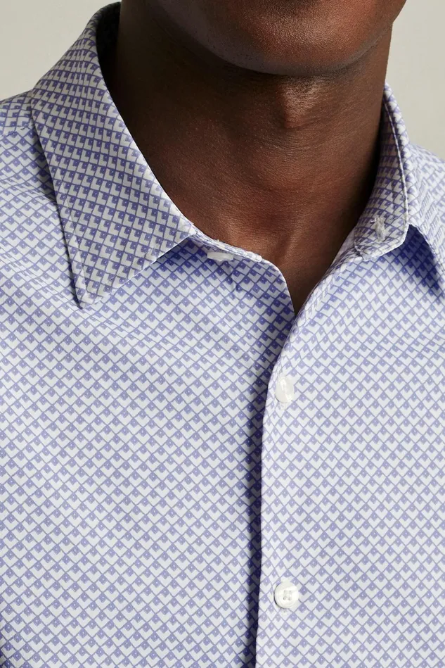 Men Business Casual Shirts Bonobos Tech Button Down Shirt Lavender Geo
