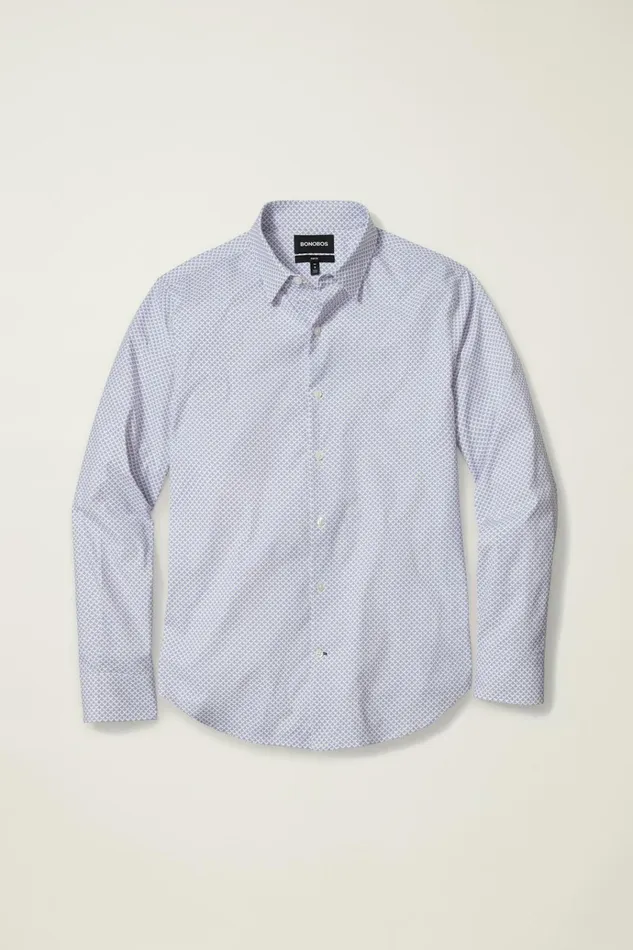 Men Business Casual Shirts Bonobos Tech Button Down Shirt Lavender Geo