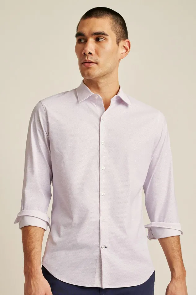 Men Business Casual Shirts Bonobos Tech Button Down Shirt Lilac Astor Geo