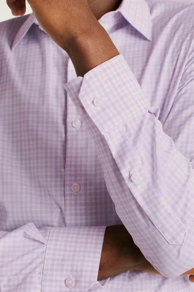 Men Business Casual Shirts Bonobos Tech Button Down Shirt Lilac Pascal Plaid