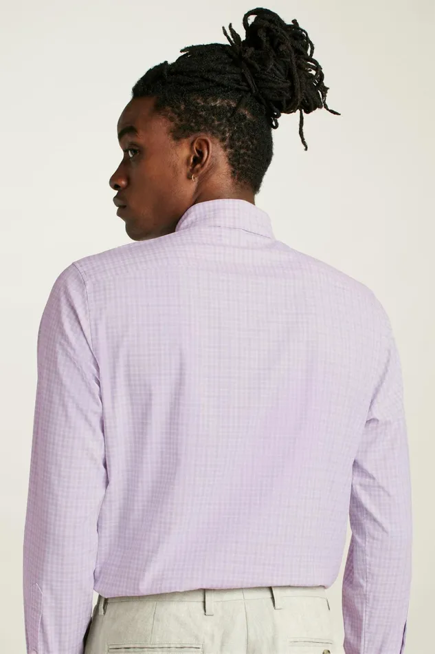 Men Business Casual Shirts Bonobos Tech Button Down Shirt Lilac Pascal Plaid