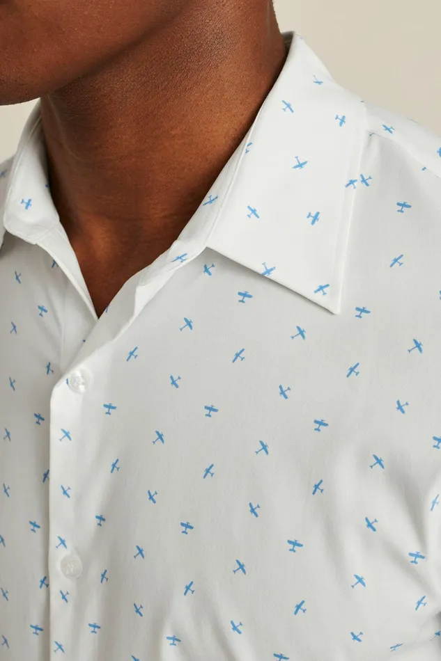 Men Business Casual Shirts Bonobos Tech Button Down Shirt Little Blue Biplanes