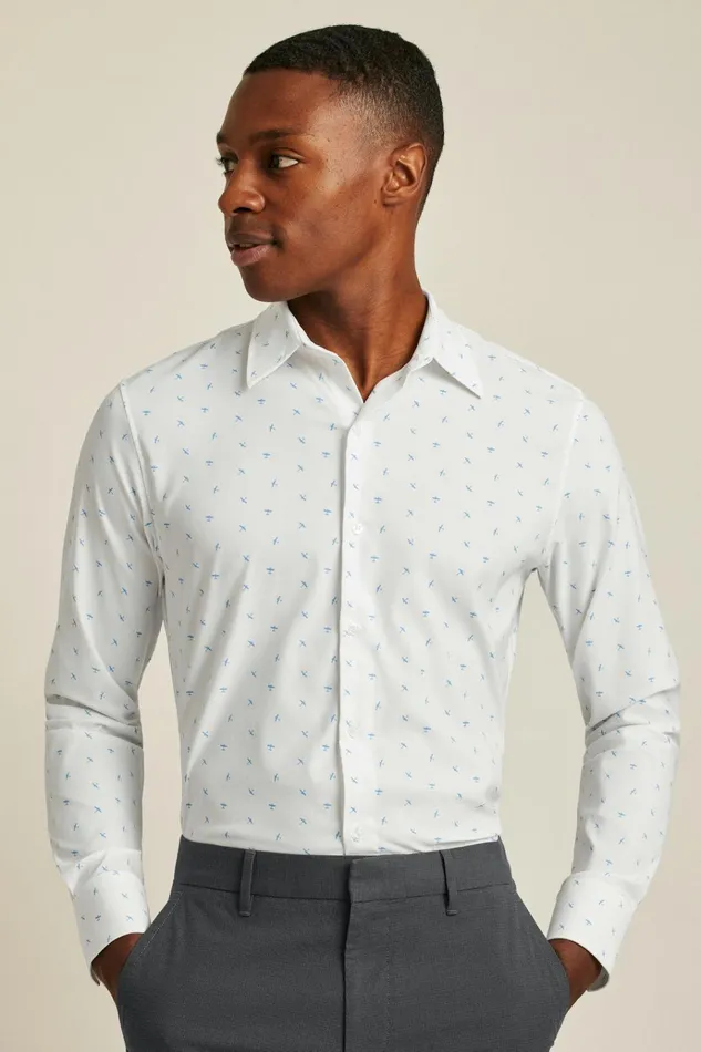 Men Business Casual Shirts Bonobos Tech Button Down Shirt Little Blue Biplanes