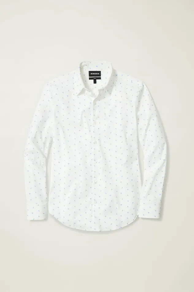 Men Business Casual Shirts Bonobos Tech Button Down Shirt Little Blue Biplanes
