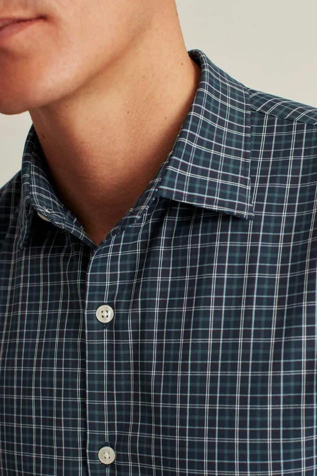 Men Business Casual Shirts Bonobos Tech Button Down Shirt Navy Budd Lake Plaid