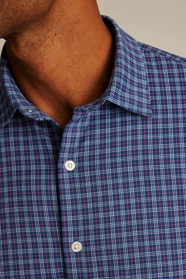 Men Business Casual Shirts Bonobos Tech Button Down Shirt Navy Greenland Plaid