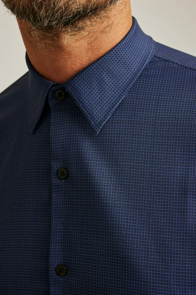 Men Business Casual Shirts Bonobos Tech Button Down Shirt Navy Micro Squares