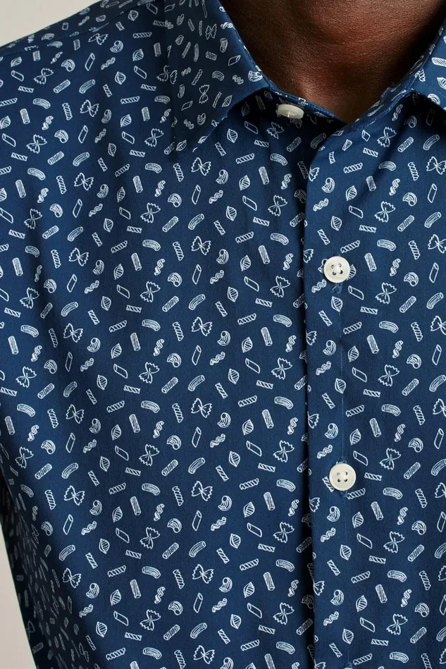 Men Business Casual Shirts Bonobos Tech Button Down Shirt Navy Pasta Party
