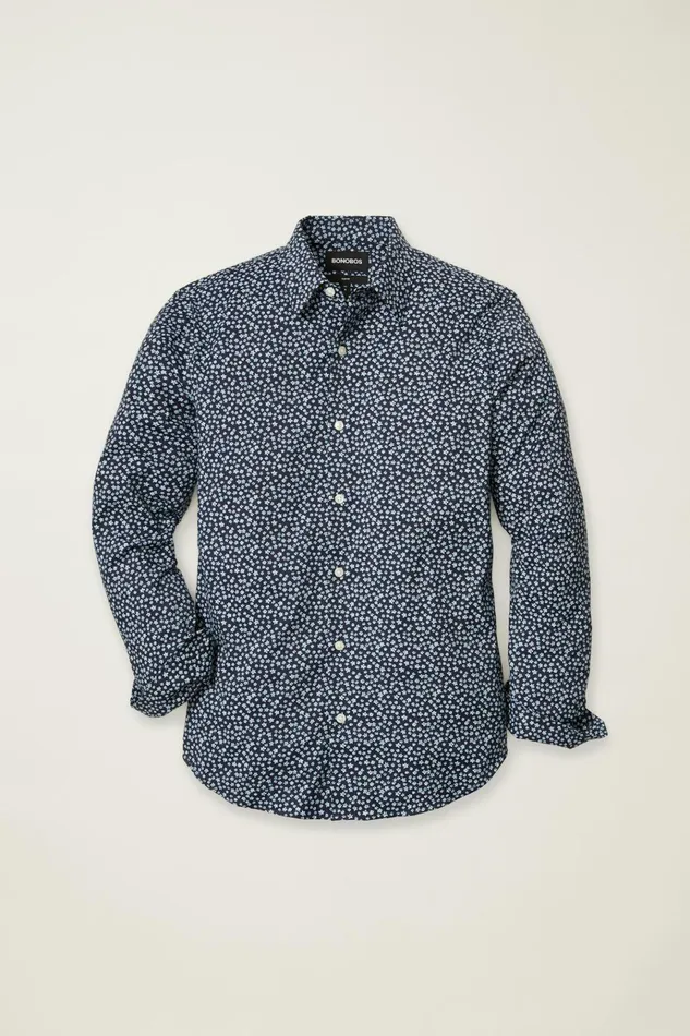 Men Business Casual Shirts Bonobos Tech Button Down Shirt Navy Petra Floral