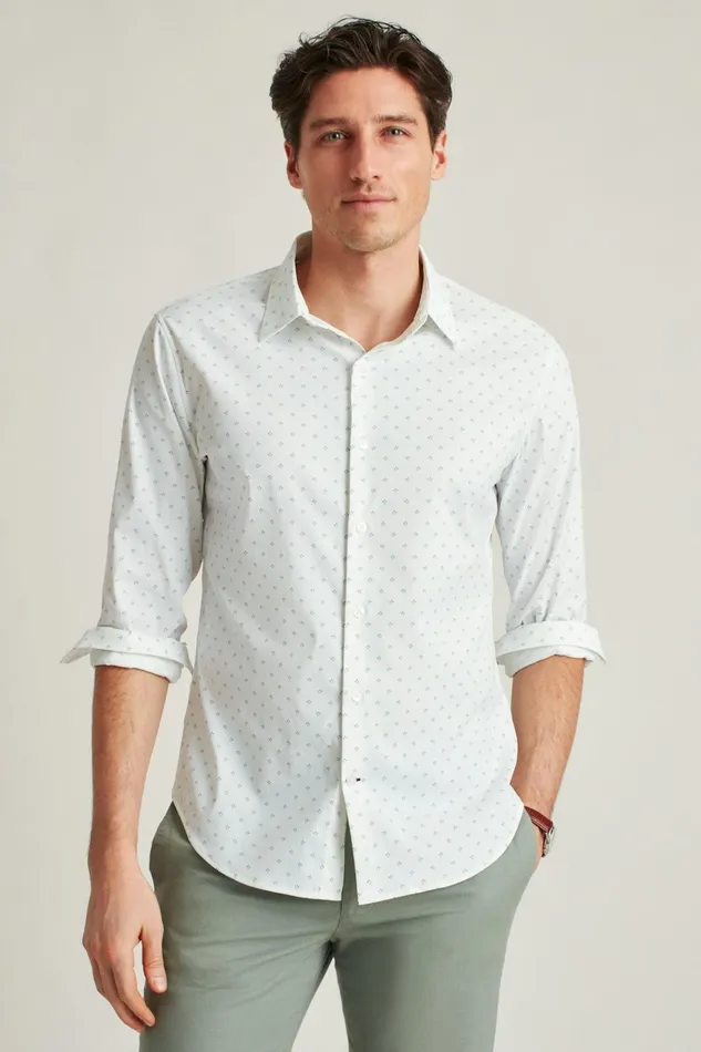 Men Business Casual Shirts Bonobos Tech Button Down Shirt Oasis Leaves
