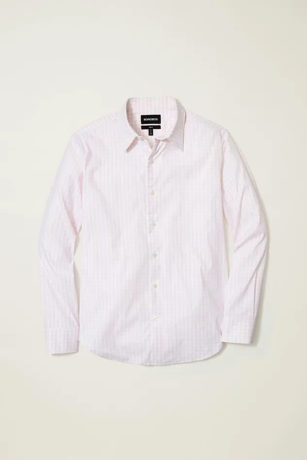 Men Business Casual Shirts Bonobos Tech Button Down Shirt Pink Bayard Plaid