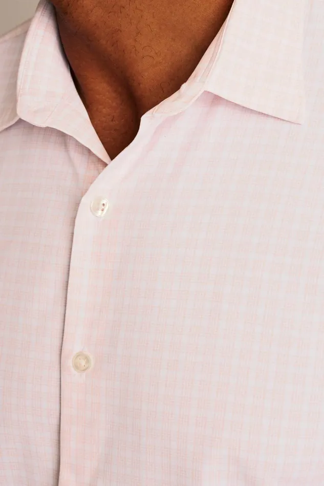 Men Business Casual Shirts Bonobos Tech Button Down Shirt Rose Crystal Plaid