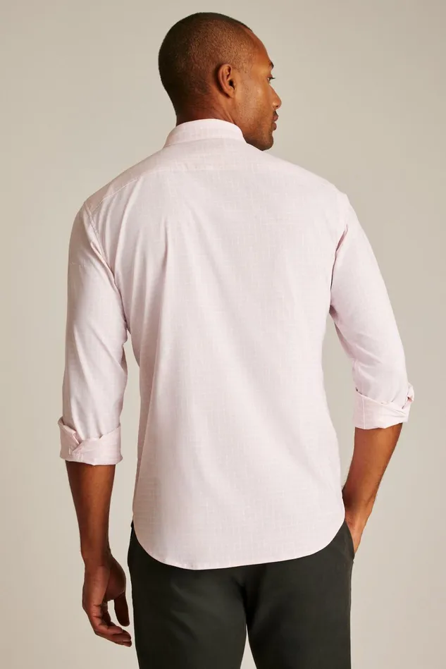 Men Business Casual Shirts Bonobos Tech Button Down Shirt Rose Crystal Plaid