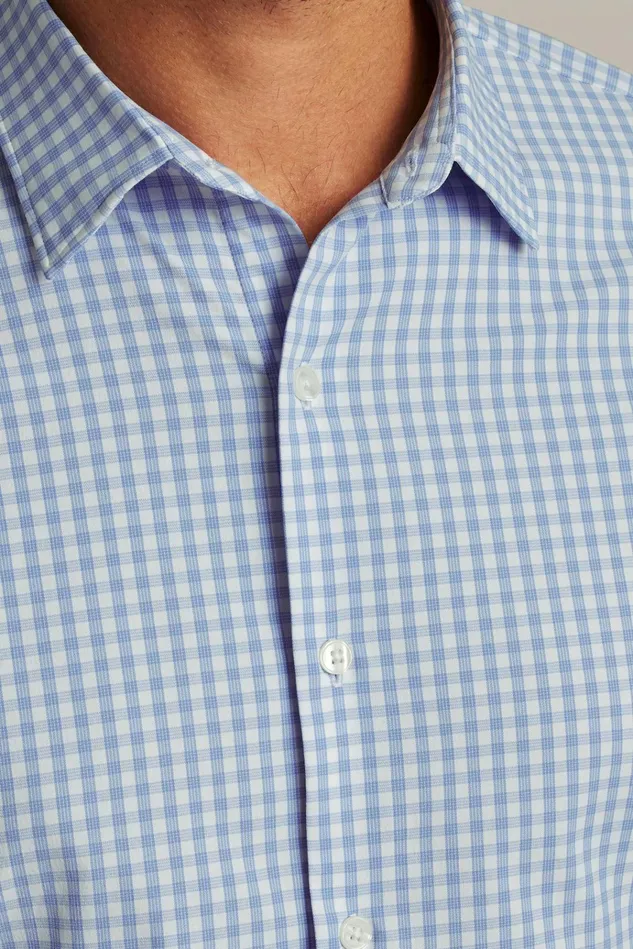 Men Business Casual Shirts Bonobos Tech Button Down Shirt Sky Blue Antonio Plaid