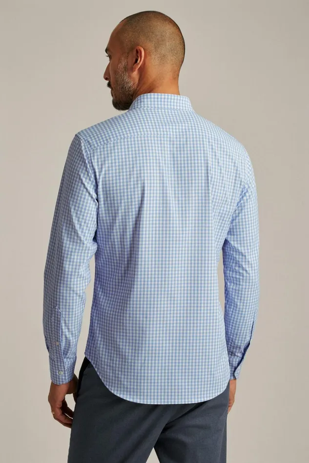 Men Business Casual Shirts Bonobos Tech Button Down Shirt Sky Blue Antonio Plaid