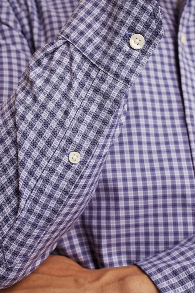 Men Business Casual Shirts Bonobos Tech Button Down Shirt Violet Blackstone Plaid