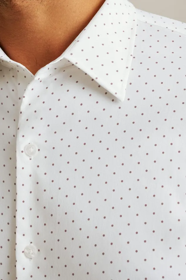 Men Business Casual Shirts Bonobos Tech Button Down Shirt White Orchid Dot